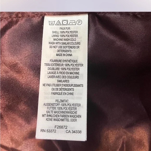 Womens French Connection Wine Colored Teddy Coat with Patch Pockets - Picture 8 of 11